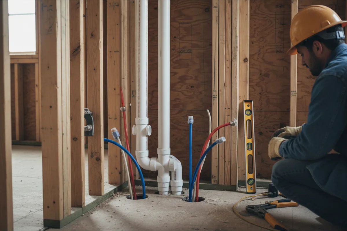 Drain and supply rough-in during Garbage Disposal Repair in Old Saybrook